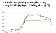 Lãi suất tiền gửi ngân hàng tụt dốc liên tục, về mố 6,5-6,7% cuối năm