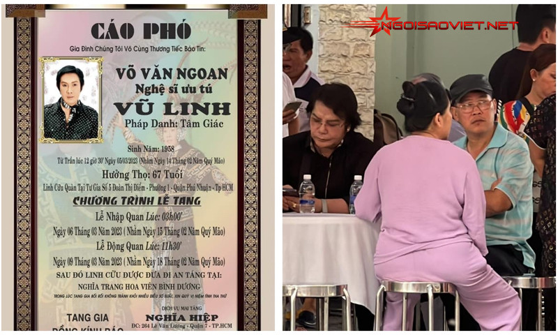 Cáo phó nam nghệ sĩ Vũ Linh 