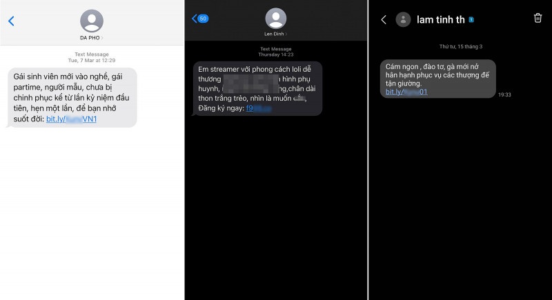 Điện thoại của hàng loạt người dùng nhận được tin nhắn “gạ tình”