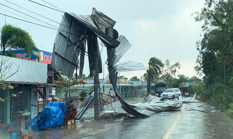 Hình ảnh sau cơn mưa dông tại Tiền Giang