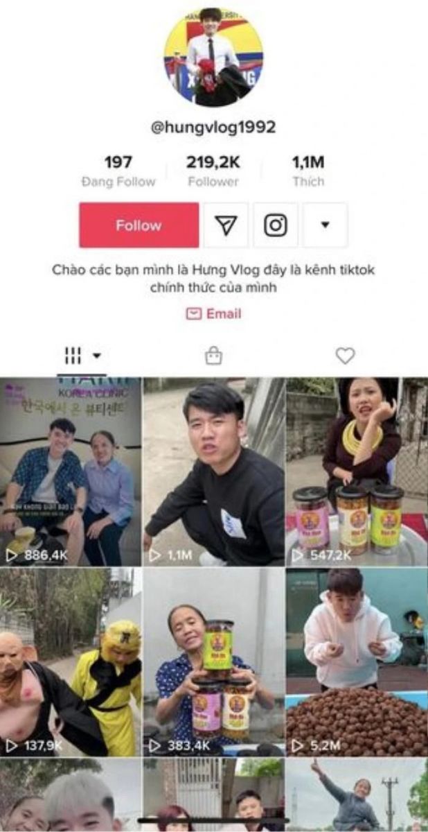 Hưng Vlog đã xóa hết các sản phẩm về mật ong hoa vải trên trang Tiktok