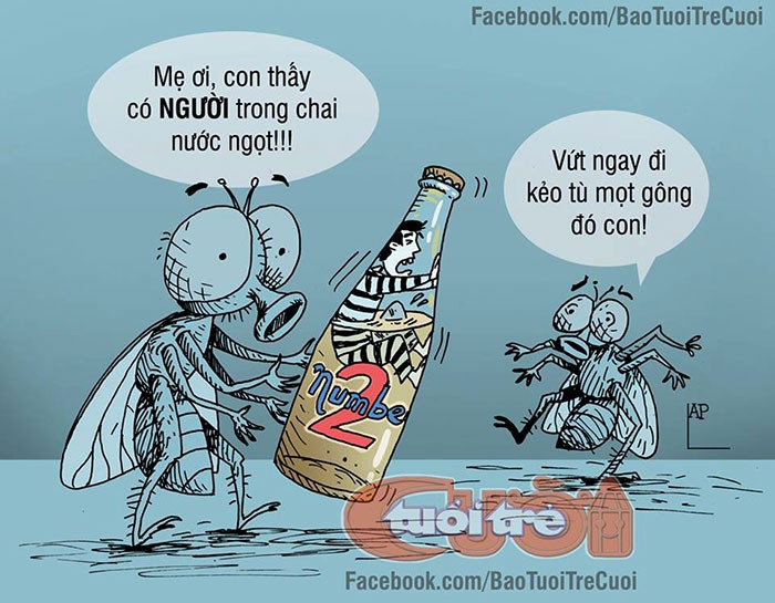 Ảnh chế vụ con ruồi trong chai nước của nhà Tân Hiệp Phát