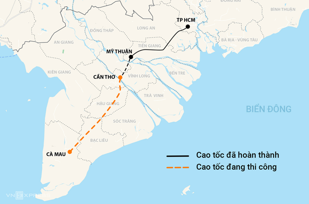 Tuyến cao tốc Cà Mau -  Cần Thơ